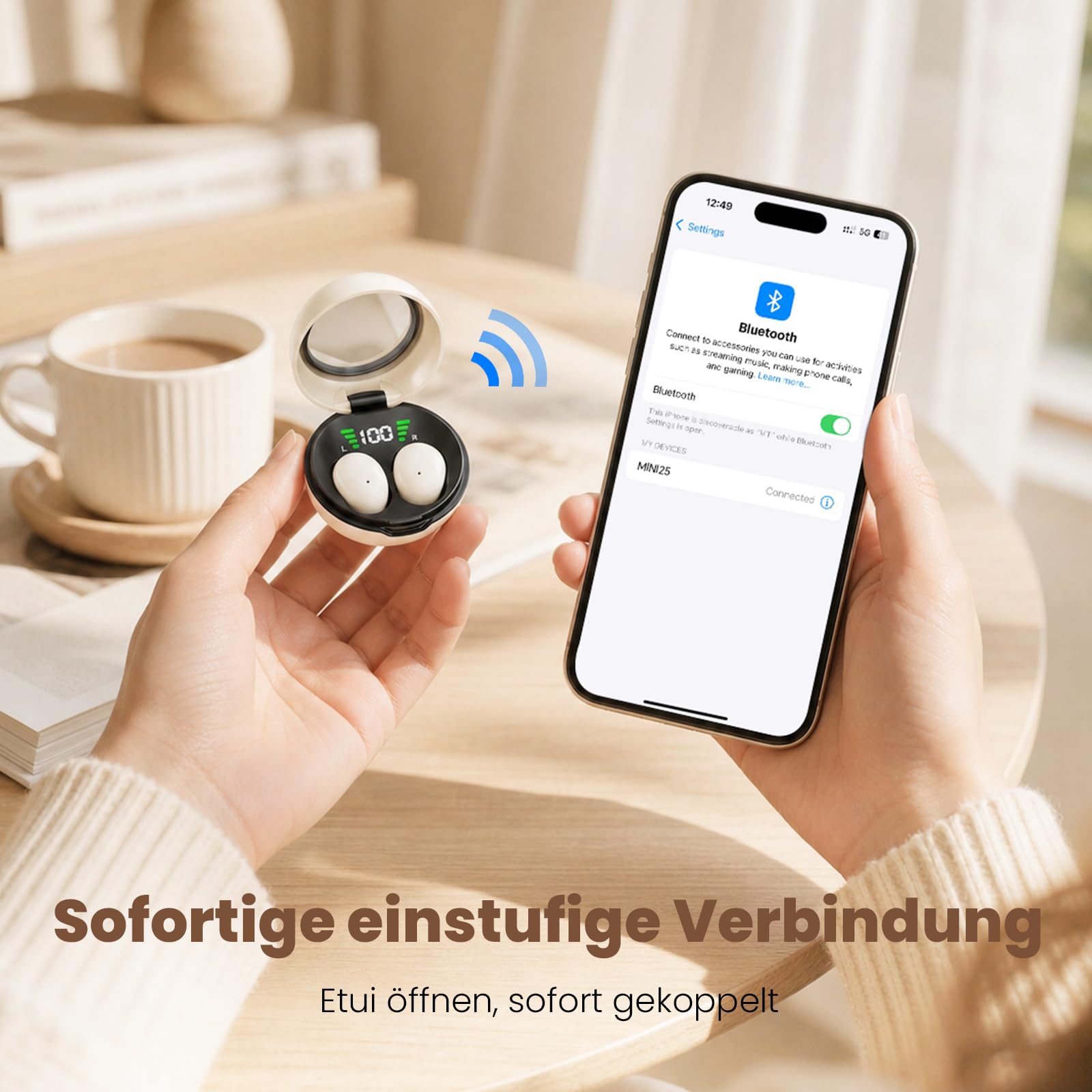 Xmenha Auriculares invisibles Bluetooth para dormir, inalámbricos, orejas pequeñas, dormir de lado, inalámbricos, para dormir de lado, cancelación de ruido, auriculares para dormir