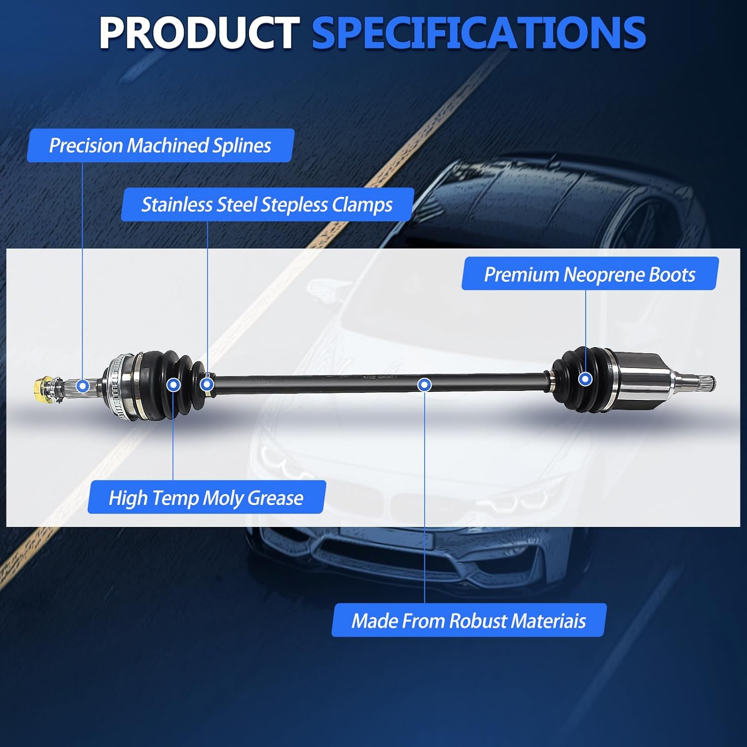 Maxfavor CV Axle Front Compatible with 1993-2002 Toyota Corolla CV Axles 1.8L, 1990-1993 Toyota Celica ST Manual Trans, 1993-1997 Geo Prizm CV Axle, 1998-2002 Chevy Prizm CV Axle Joint Shaft