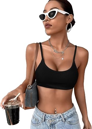 Kad n Siyah Renk S rt  A k Ipli S tyen Stil Super Crop Mini B stiyer