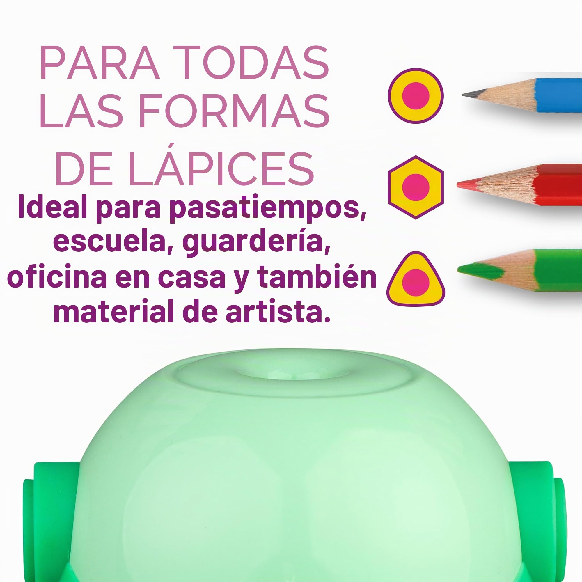 JOLLY ALEX - Sacapuntas eléctrico para todos los bolígrafos, alimentador automático y expulsión. Sacapuntas universal de alta velocidad, batería recargable, ideal para la escuela, guardería, oficina o