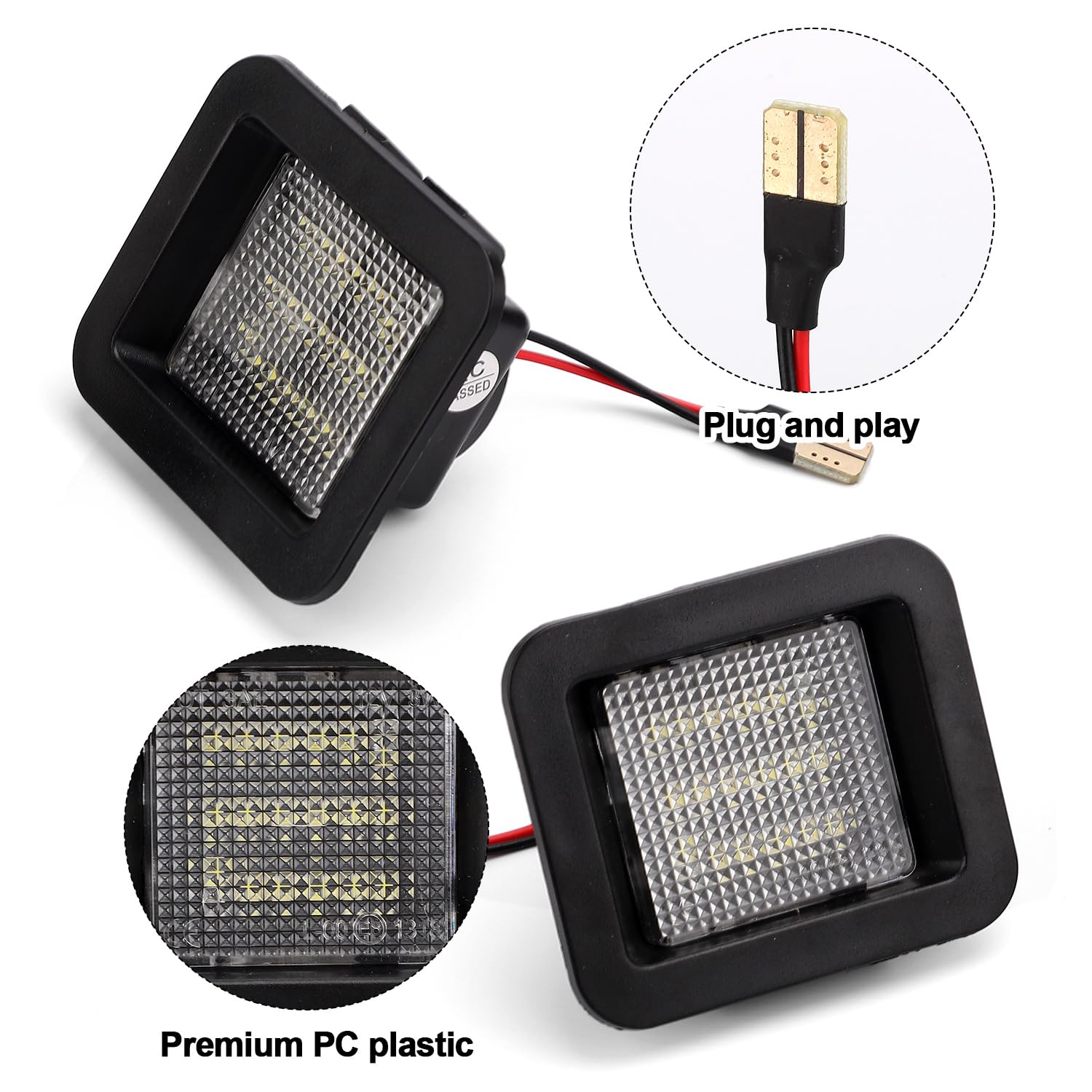 2pcs Éclairage à Led Plaque d'Immatriculation Compatibles avec Ford F150 2015-2020 F150 Raptor 2017-2020, Éclairage Plaque d'Immatriculation Visibilité Améliorée Accessoires Plug And Play