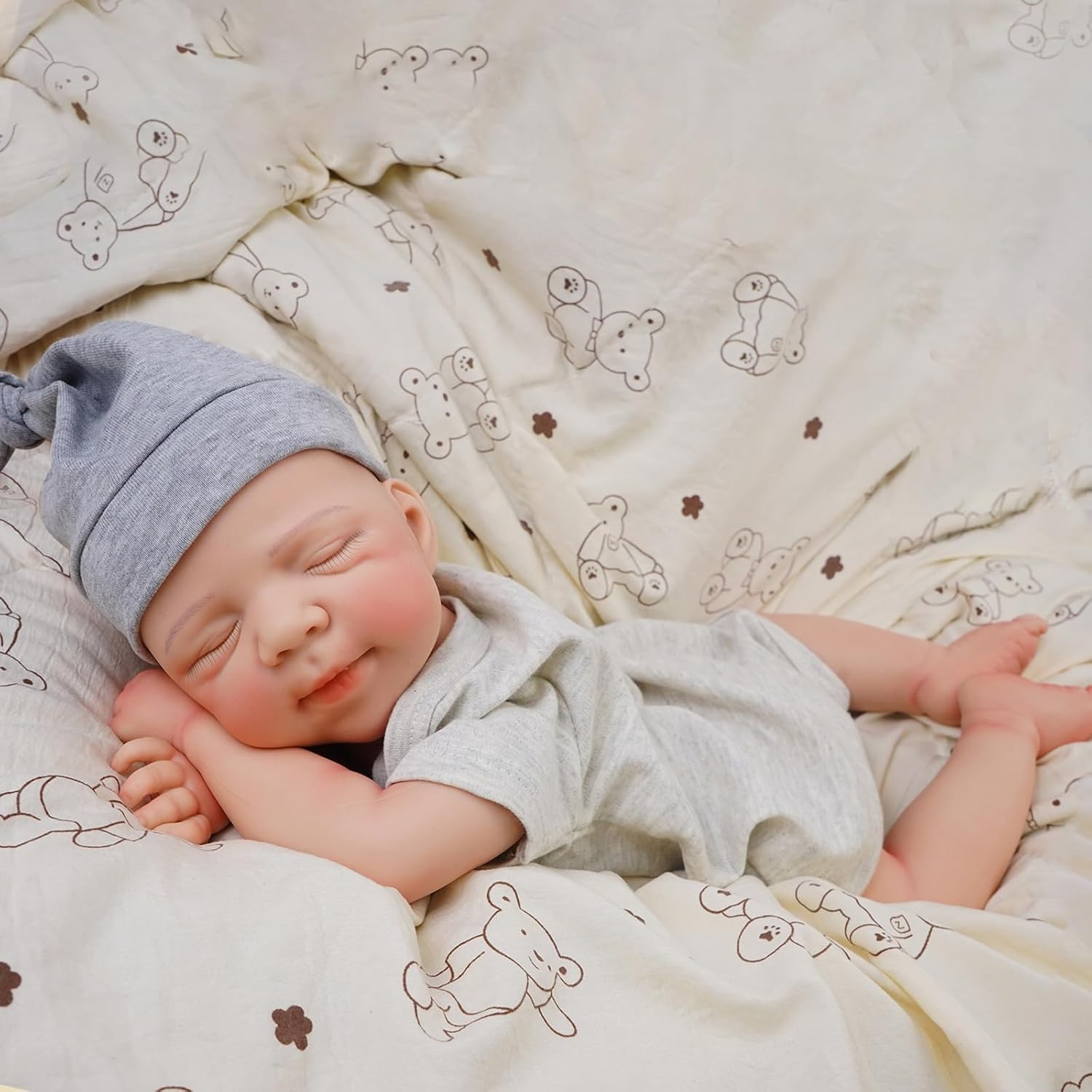 Full Silicone Reborn Baby Dolls-20 Inch Realistic Newborn Anatomically Correct Boy with Realistic Blood Vessels and Skin，Silicone Full Body Lifelike Baby,Great Gift for Children,with Gift Box