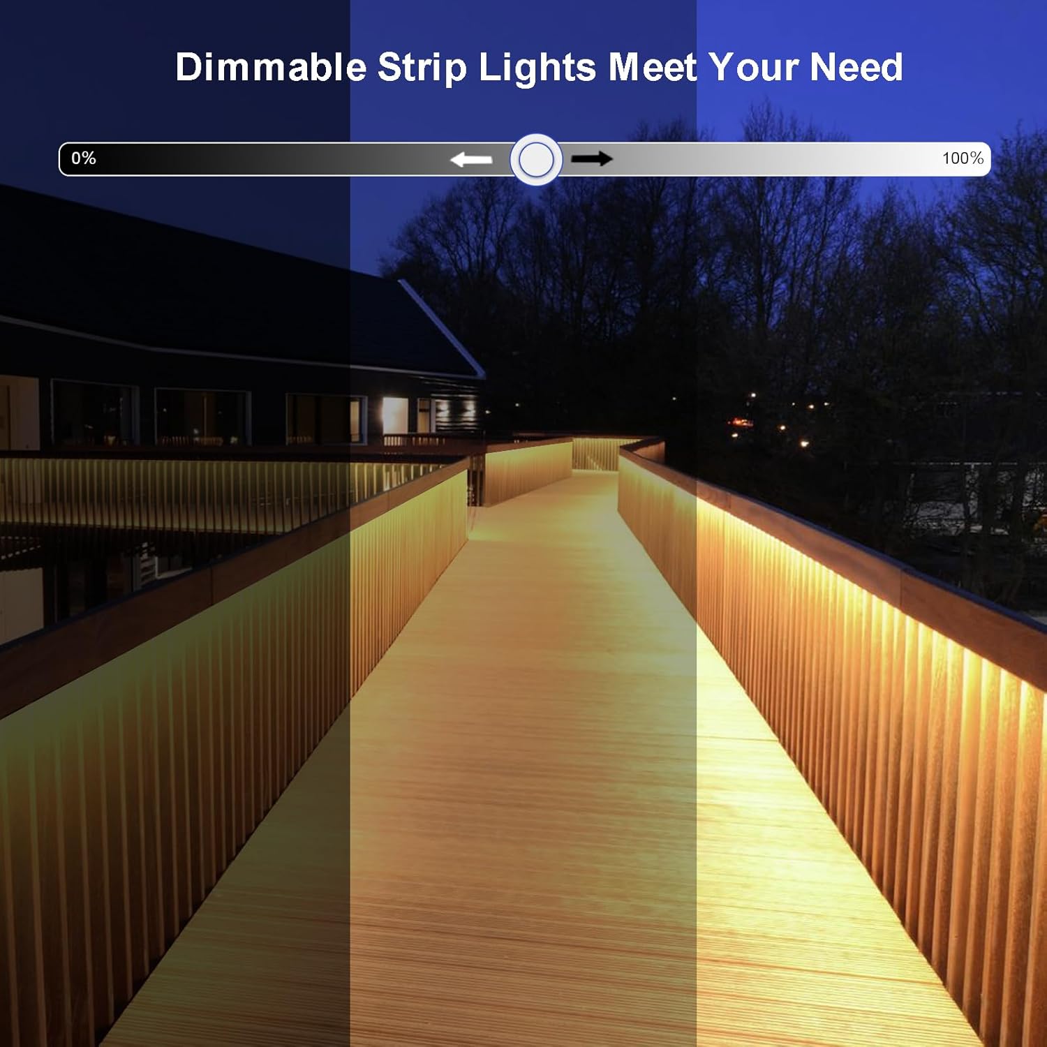 32.8Ft COB LED Strip Lights Outdoor Waterproof, 3200 LED Strip Light PVC Casing Tape Light Flexible with Self-Adhesive Timer Dimmable for House Garden Camping DIY Lighting (Warm White)