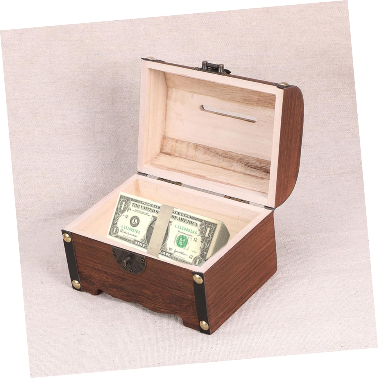 Amazon｜VALICLUD 2個木製貯箱 鍵付き コイン収納ボックス ビンテージ風 木箱 小物入れ 硬貨 や幣の整理収納に  静かな置き場所として使えるデザイン｜ジュエリー収納 オンライン通販