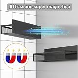 Aufworld Porte-épices magnétique pour réfrigérateur - Lot de 2 étagères magnétiques, organisateur frigo avec 4 crochets amovibles, étagère magnétique pour rangement et organisation de cuisine(2 PACK) - 4