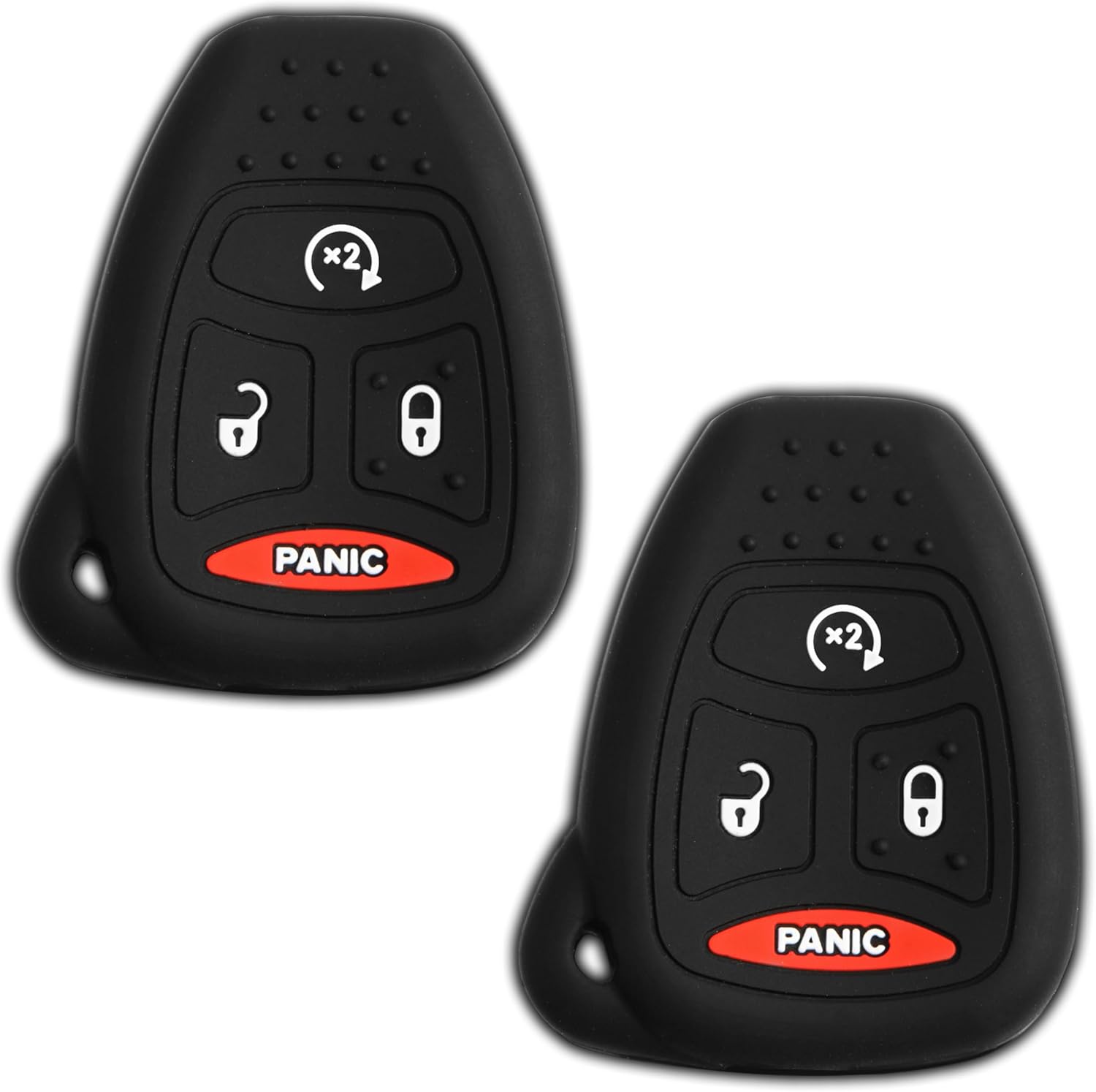 2X Key Fob Keyless Entry Remote Cover Protector for Jeep Dodge Chrysler (KOBDT04A) Remote Start
