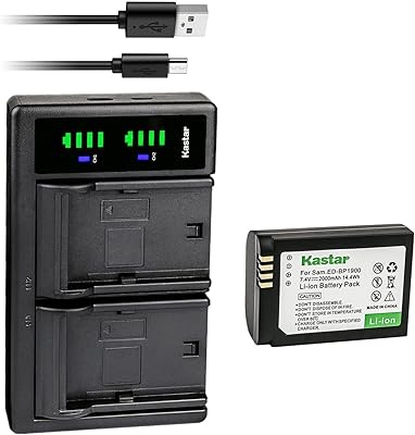 Kastar 1-Pack Battery and LTD2 USB Charger Replacement for Samsung ED-BP1900 ED-BP1900/US, BP-1900 BP1900 Battery, Samsung ED-BC4NX03, ED-BC4NX03/US Charger, Samsung NX1 Smart Wi-Fi 4K Digital Camera