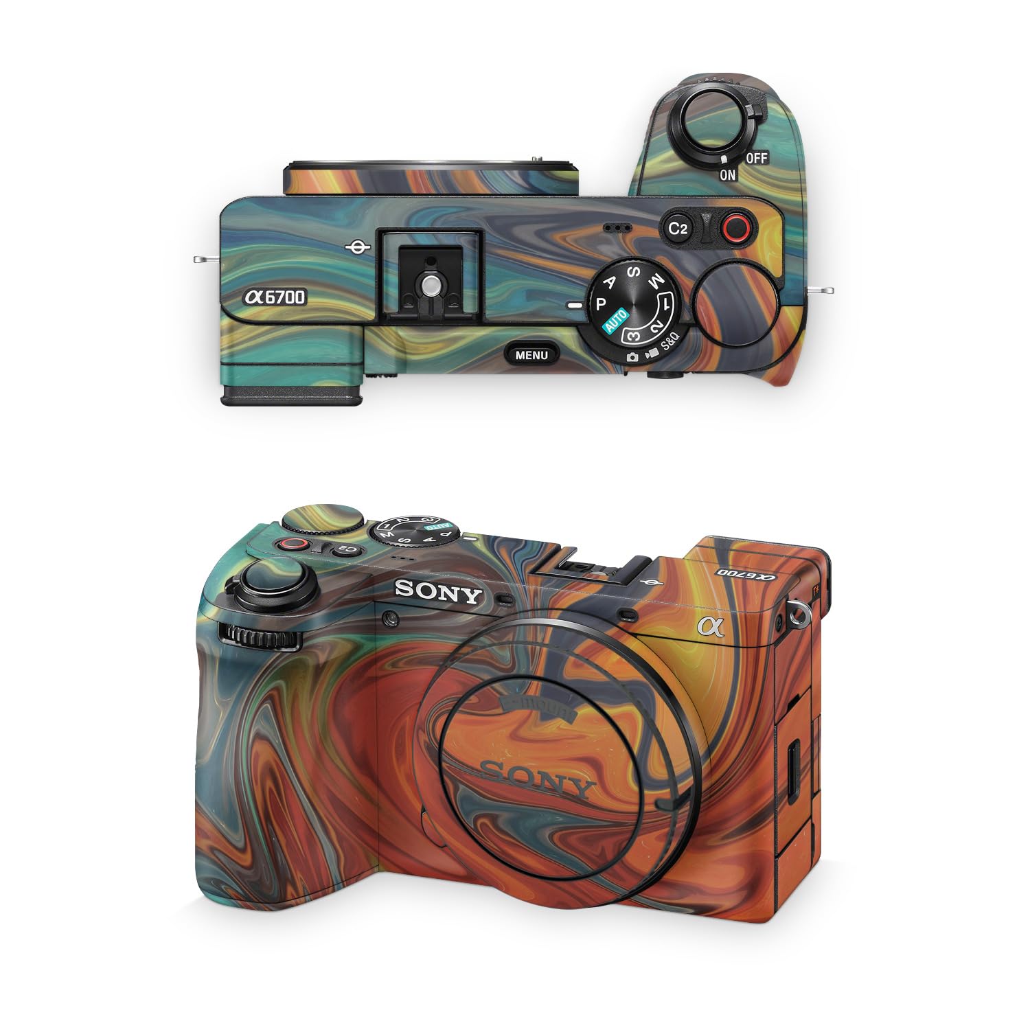 Camera Skin Compatible with Sony A6700 Mirrorless Camera (2023) - Lava Water - Premium 3M Vinyl Protective Wrap Decal Cover - Easy to Apply | Crafted in the USA by MightySkins
