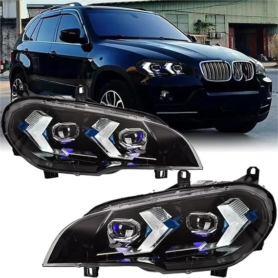 Headlight Lamp For BMW For X5 E70 2007-2013 LED Headlight Car Headlights Head Lamp DRL Turn Signal High Beam Angel Eye Projector Lens(No AFS,For 2011-2013 Year)