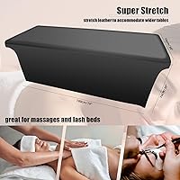 Vista 3 de Lash Bed Cover Wipeable PU Leather Massage Table Cover Waterproof and Reusable Spa Bed Cover ，Odorless and High Elasticity Vegan Leather Lash Bed