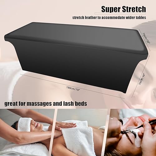 Miniatura 3 de Lufyzora Funda de cama de pestañas de piel sintética lavable para mesa de masaje, impermeable y reutilizable, funda de cama de spa, sin olor y de