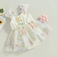 Vista 2 de Vestido de verano para bebé niña, con tirantes ajustables, sin espalda, bordado floral, vestido tutú de cumpleaños