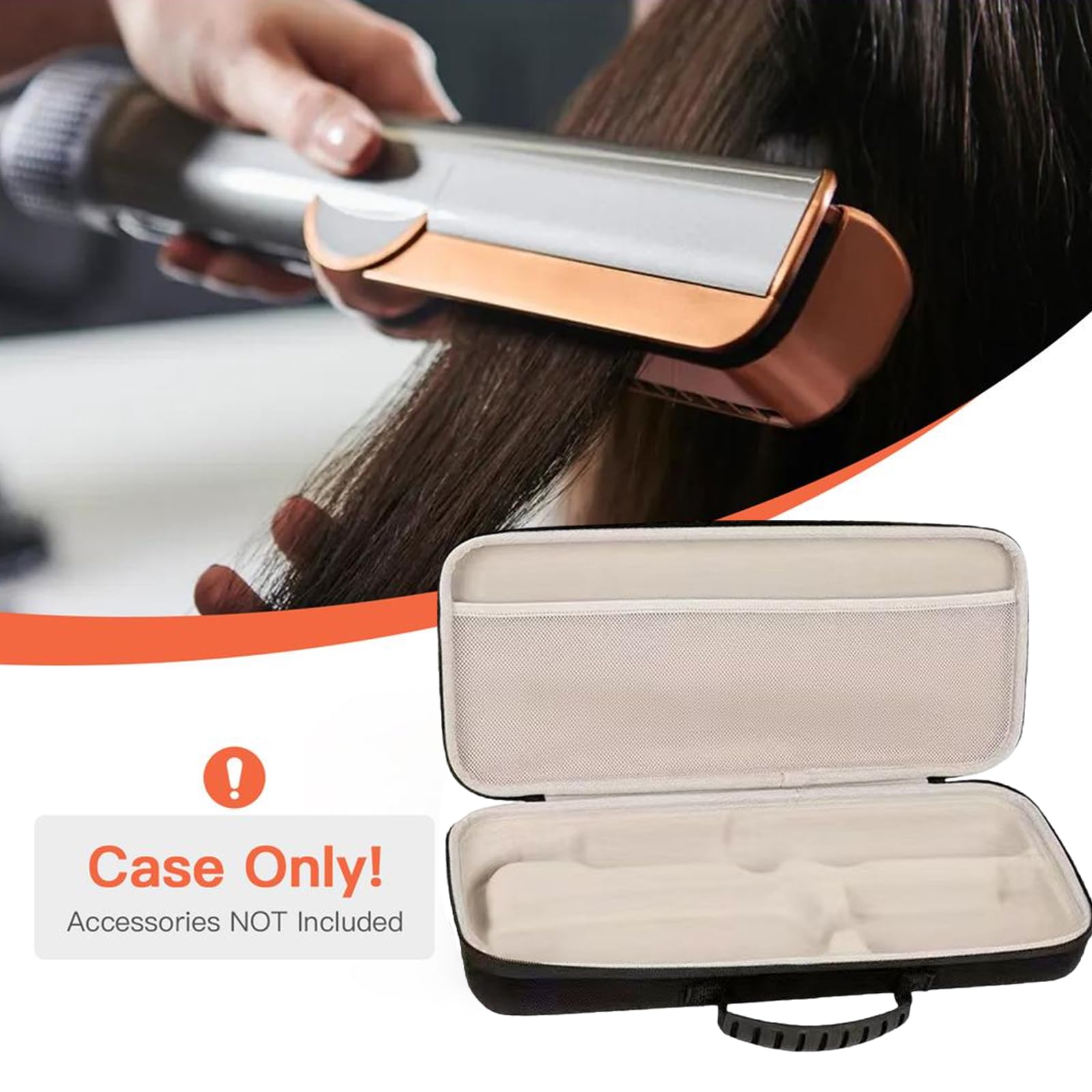 Borsa da Viaggio Impermeabile per Lisspeur,Custodia Rigida Protettiva,Borsa Portatile per Piastra per Capelli e Accessori,Impermeabile, Antigraffio e Organizzata per Accessori Power, Nero