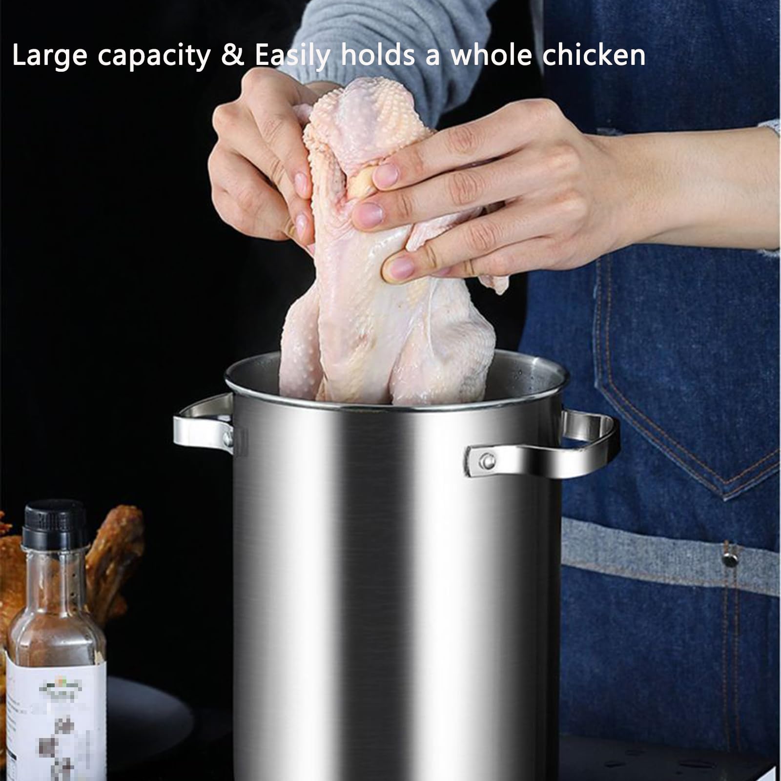 Vaporizador de espárragos para verduras con cesta de vapor interior y tapa de acero, olla de acero inoxidable de 4 litros para cocinar pasta de espaguetis para el hogar, olla para huevos duros, gambas