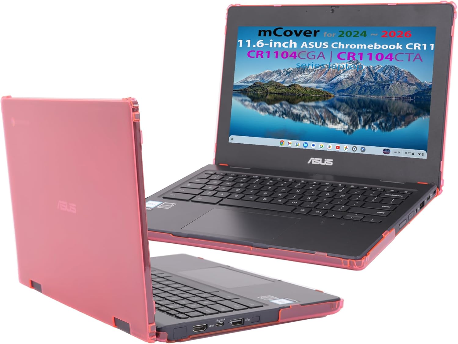 mCover Case Only Compatible for 2024~2026 11.6" ASUS Chromebook CR11 (CR1104CGA or CR1104CTA) Series Laptop Computers (NOT Fitting Any Other ASUS Models)- Pink