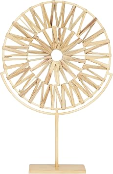 Deco 79 Metal Geometric Handmade Decorative Sculpture Starburst Home Decor Statue, Accent Figurine 16" x 4" x 24", Brown