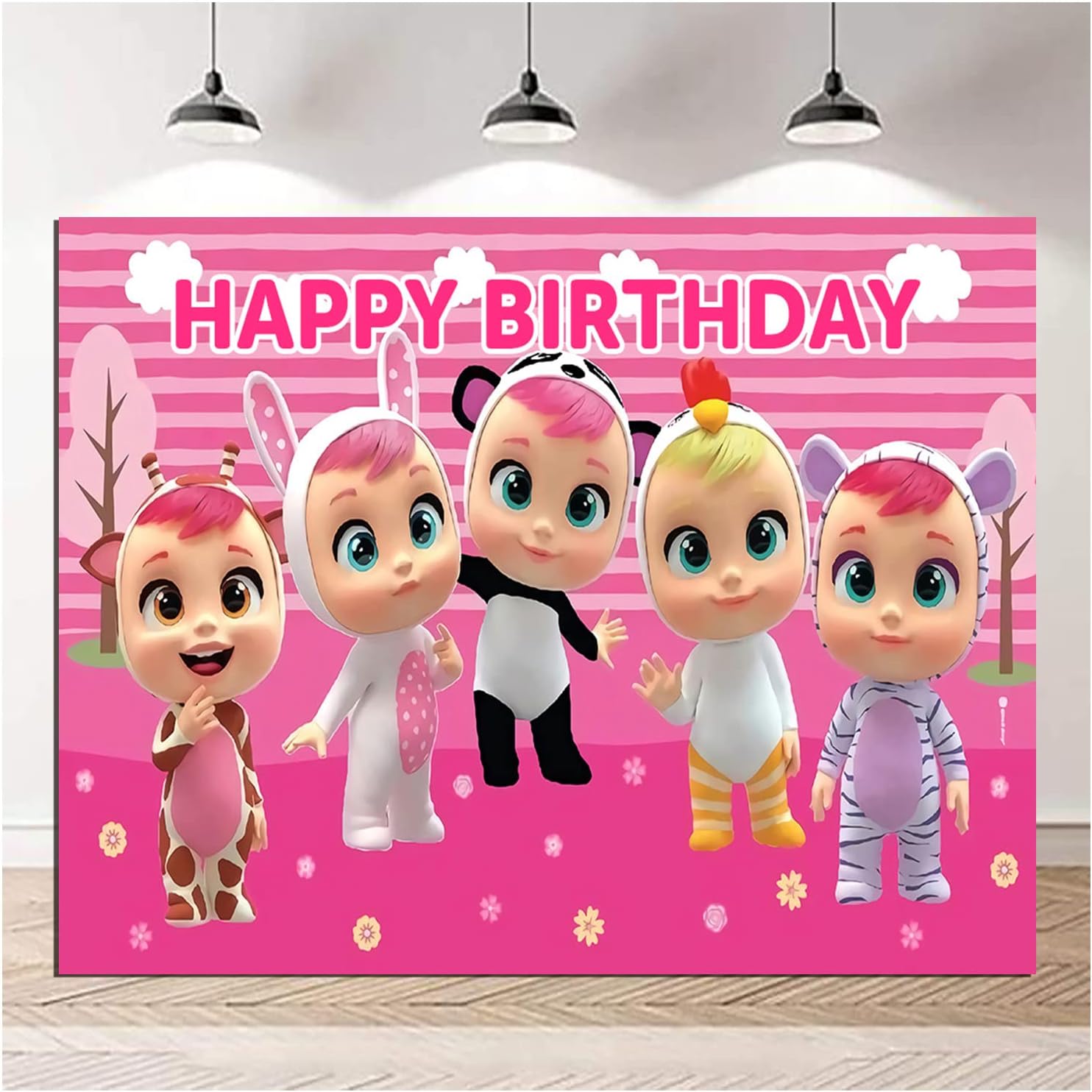 Cry Babies ​Photography Backdrops Cartoon Movie Photo Background 5x3ft for Princess Girl Happy Birthday Party Decoration Photobooth Props