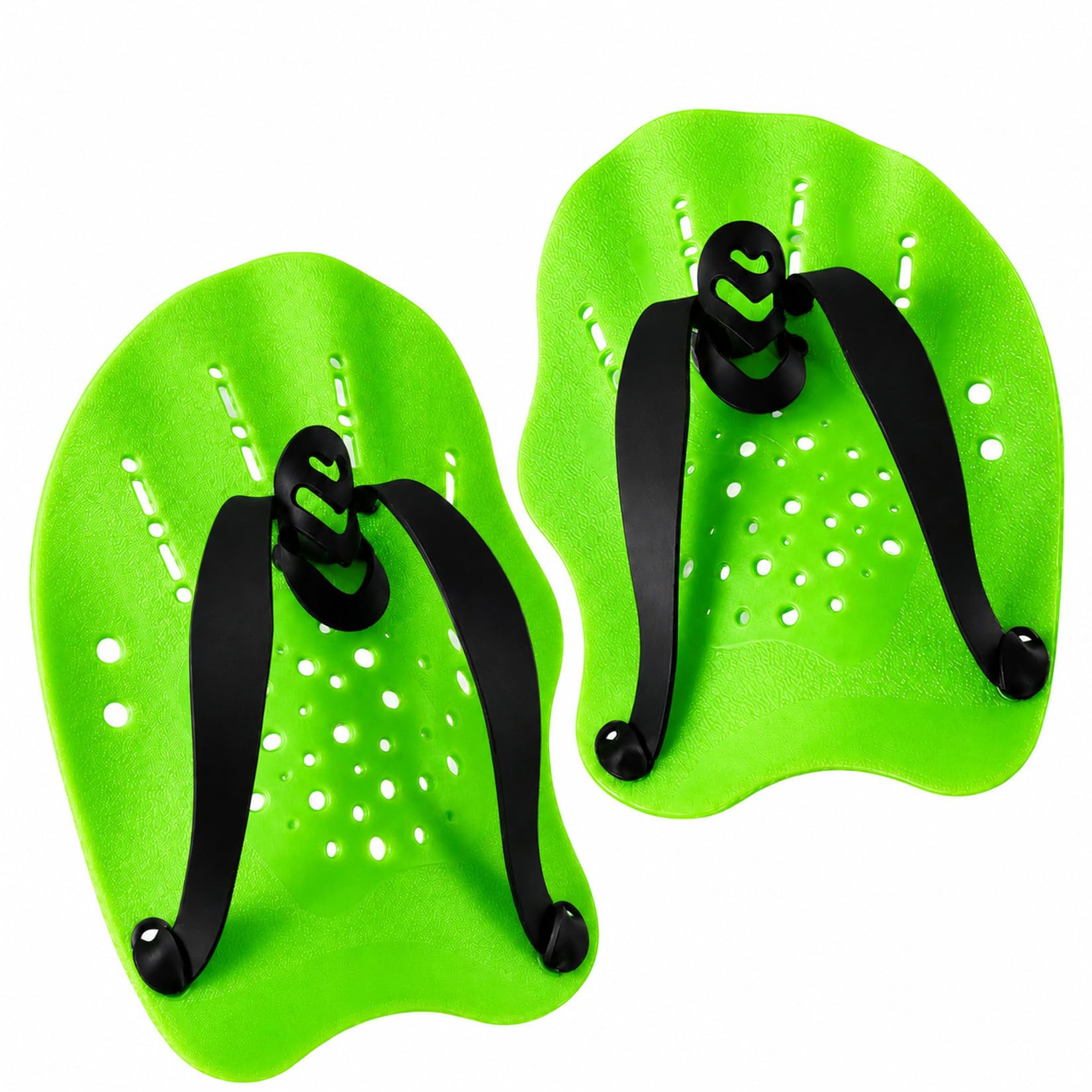 Swimming Hand Paddles for Adults, Green Adjustable Training Pair, 2PCS