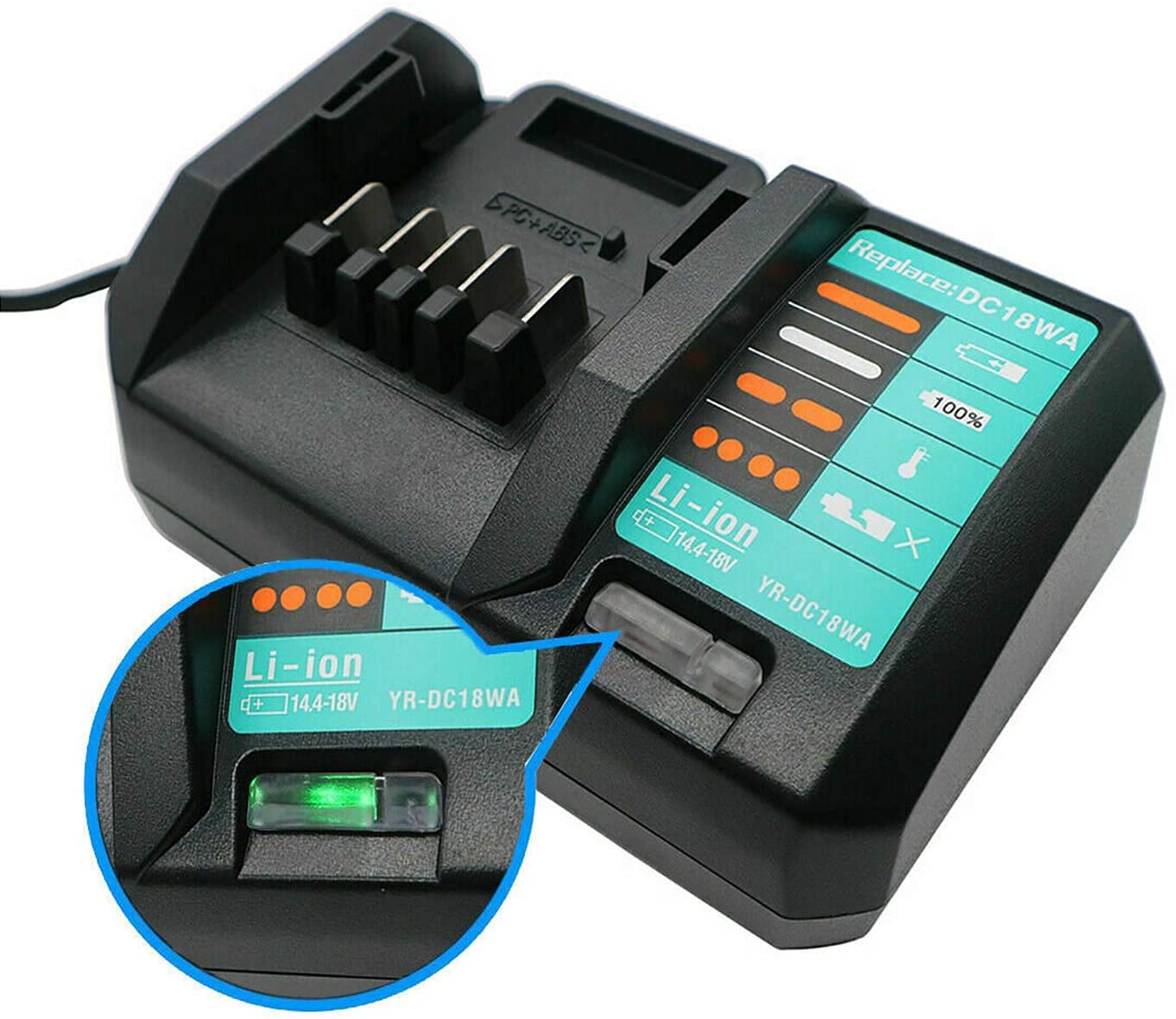 14.4 V-18V DC18WA Cargador para Makita de Iones de Litio Herramienta Eléctrica Recargable Batería BL1413G BL1813G BL1440G BL1820G BL1830G BL1840G