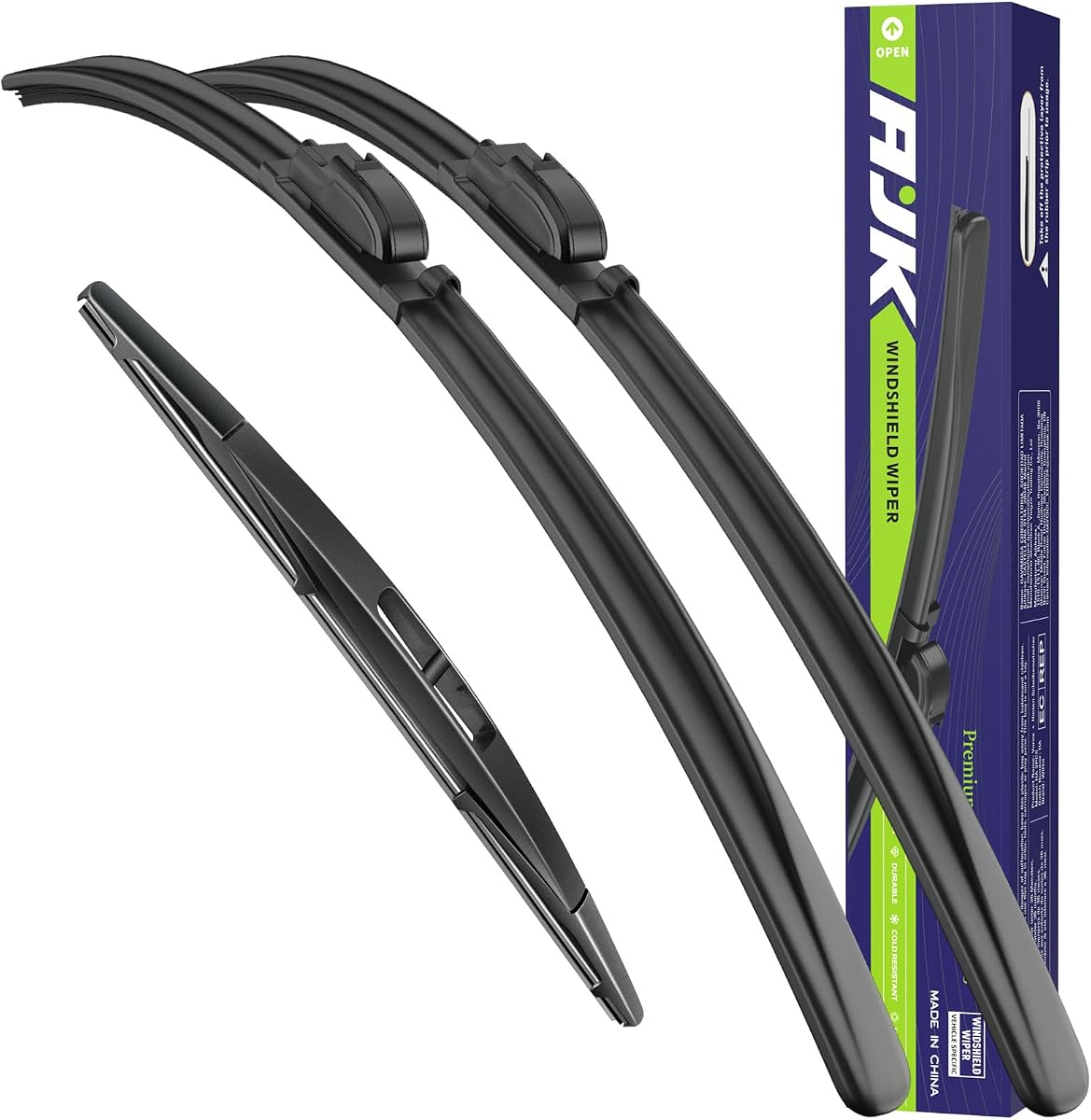 AJK Wiper Blades for Mazda CX-30 2020 2021 2022 2023 2024 2025 2026, 3 Piece All Weather OEM Quality Automotive Replacement Windshield Wiper Blades for My Car