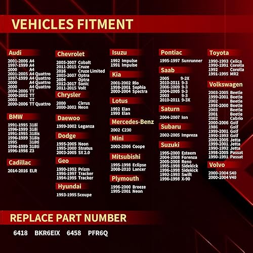 Miniatura 2 de Bujías PFR6Q BKR6EIX 101000063A - Juego de 4 bujías de repuesto para automóvil de iridio compatibles con Audi TT A4 QUATTRO Volkswagen Beetle Cabrio