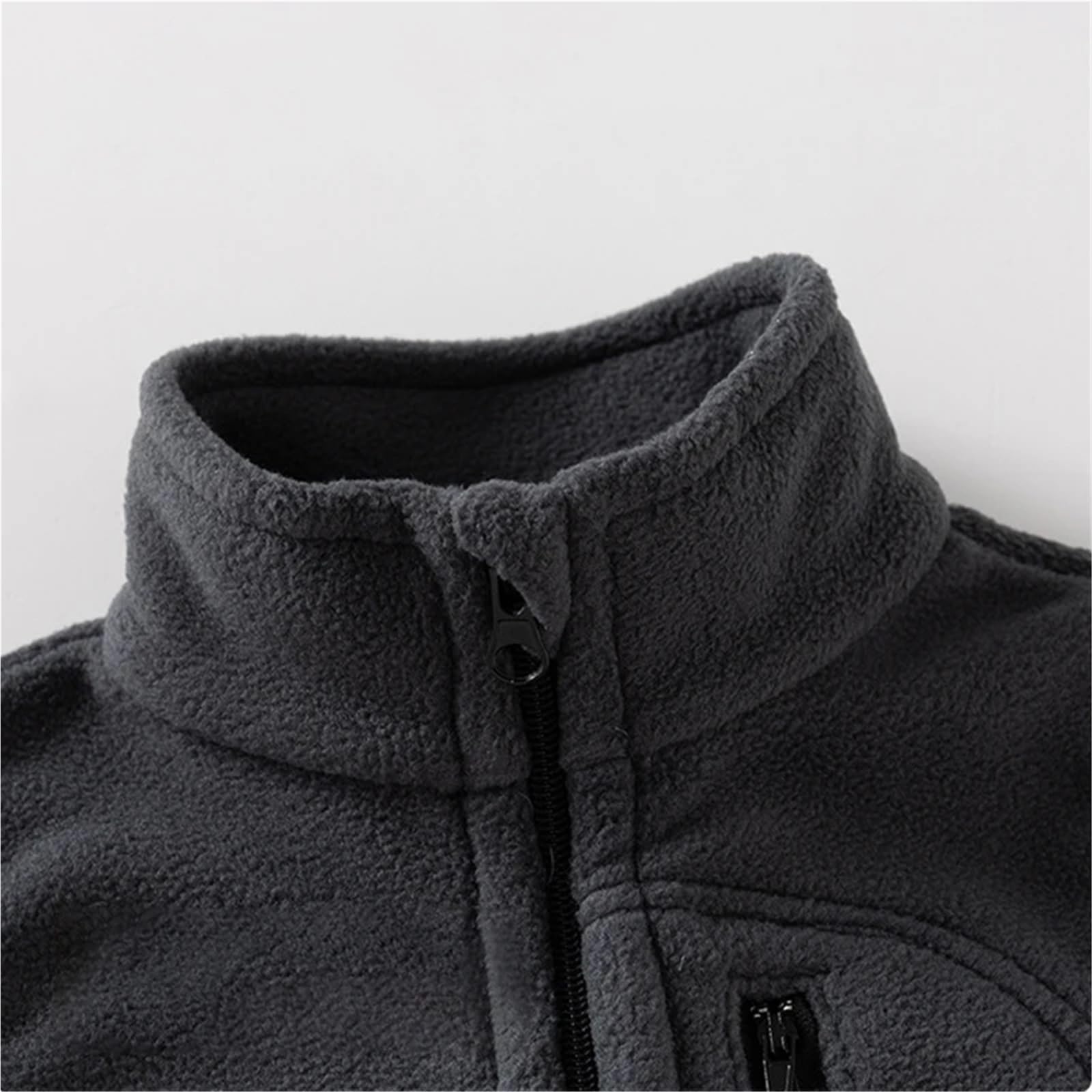 Cappotto Invernale in Pile for Neonato – Giacca Moda in Tinta Unita for Bambini (2-6 Anni)(Gray,6T(Size 130))