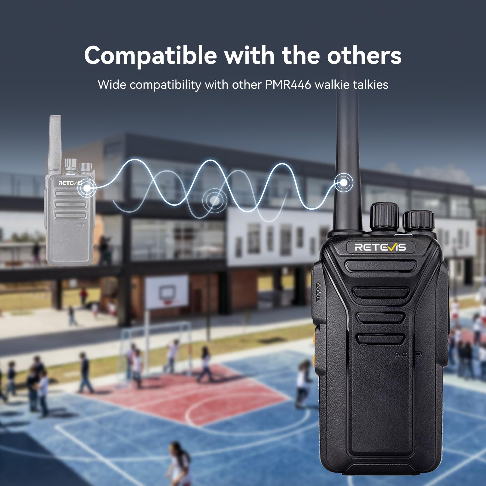 Retevis RT27 Funkgerät, PMR Walkie Talkie, 16 Kanäle USB Ladeschale, CTCSS/DCS VOX Notanruf, Funkgeräte Set mit Headset für Sicherheitsdienst, Schule (10 Stück, Schwarz)