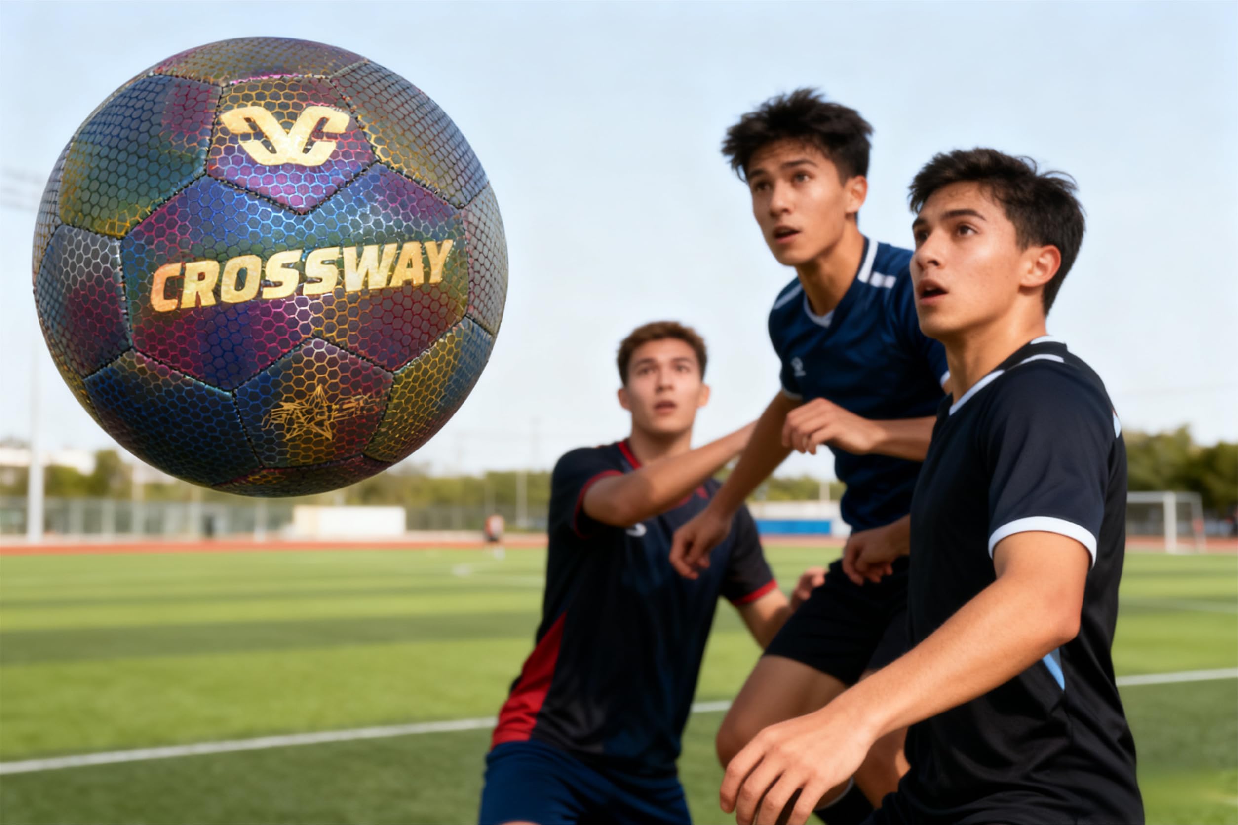 CROSSWAY Calcio Riflettente Olografico - Adatto per Giochi Notturni e Allenamento Regalo Giocattolo con Riflessioni di luce Flash Adatto per Ragazzi Bambini e Uomini (taglia 5)