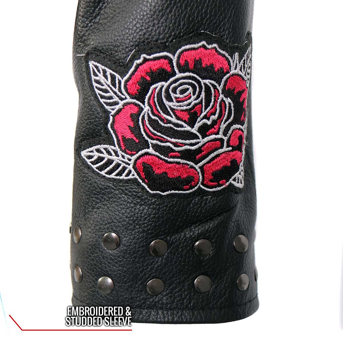 Hot Leathers Women's Leather Motorcycle Riding Jacket (JKL2001-BLACK, XX-Large): Jkl1027-black Small