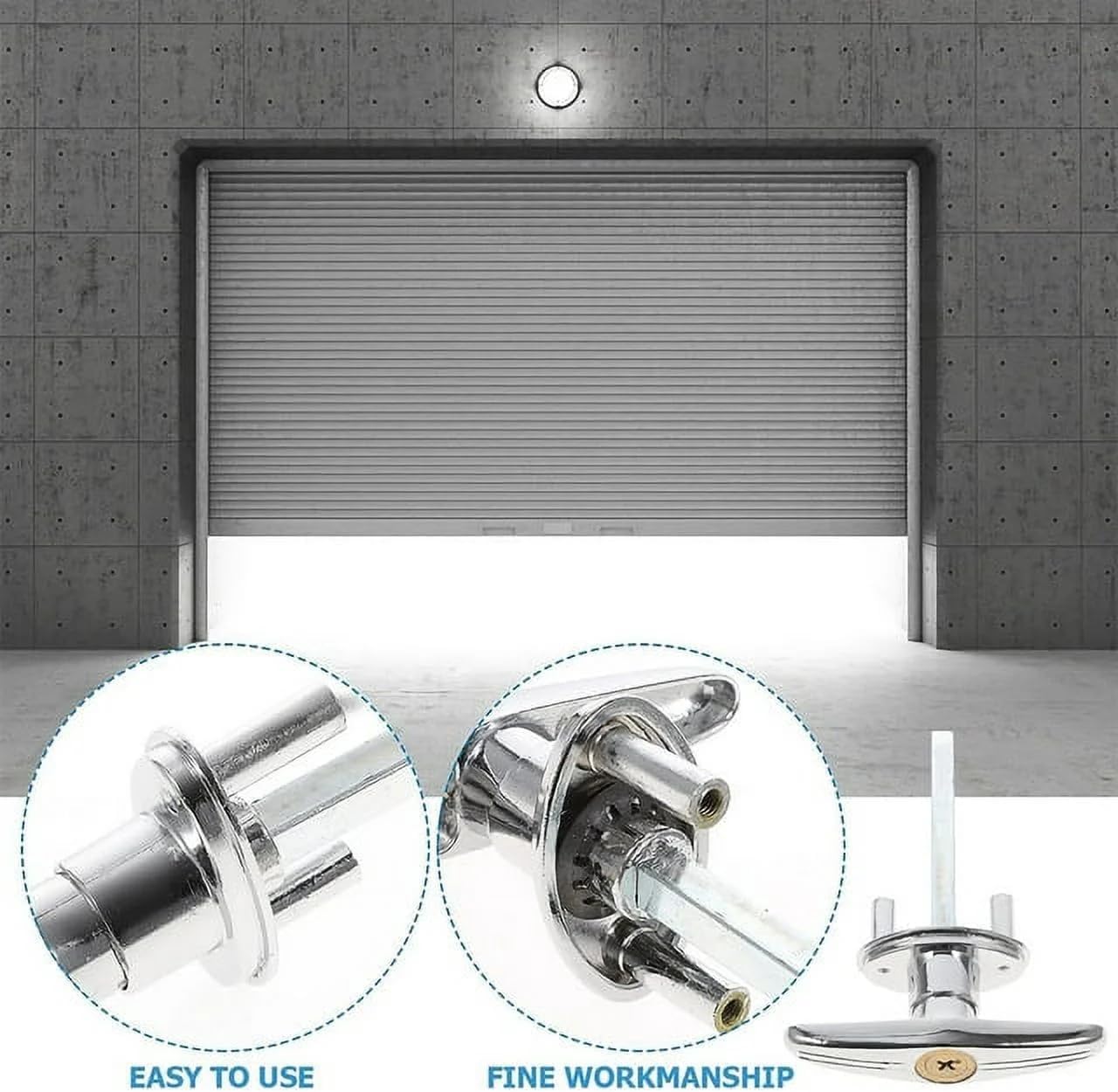 Garage Door Lock Kit with Spring Latch and Keyed Handle for Single/Double Garage Door