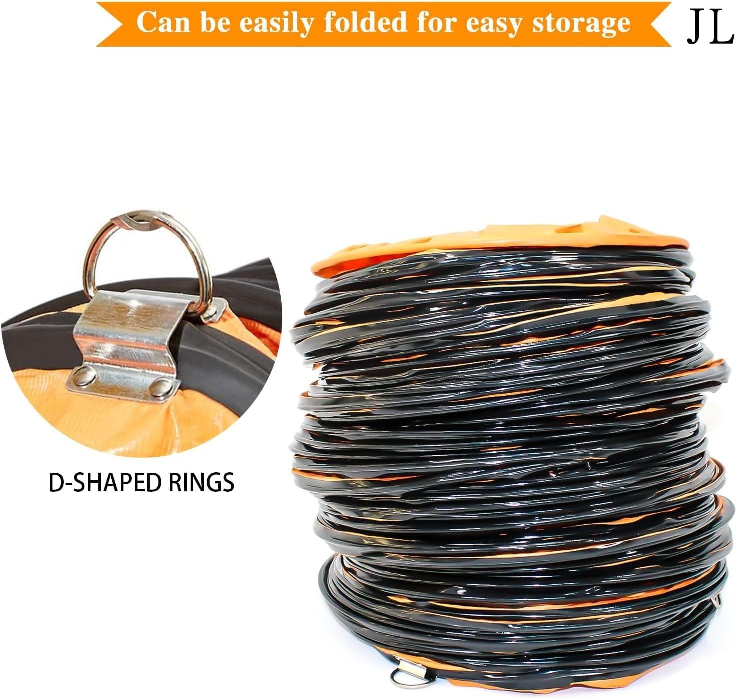 PVC Flexible Duct Hose with Adjustable Rope S Hook & Steel Support for Utility Blower Exhaust Fan (12"x16ft)