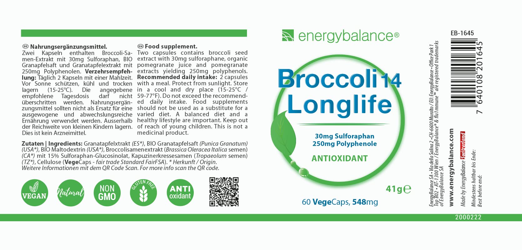 Broccoli 14 Longlife, 60 VegeCaps