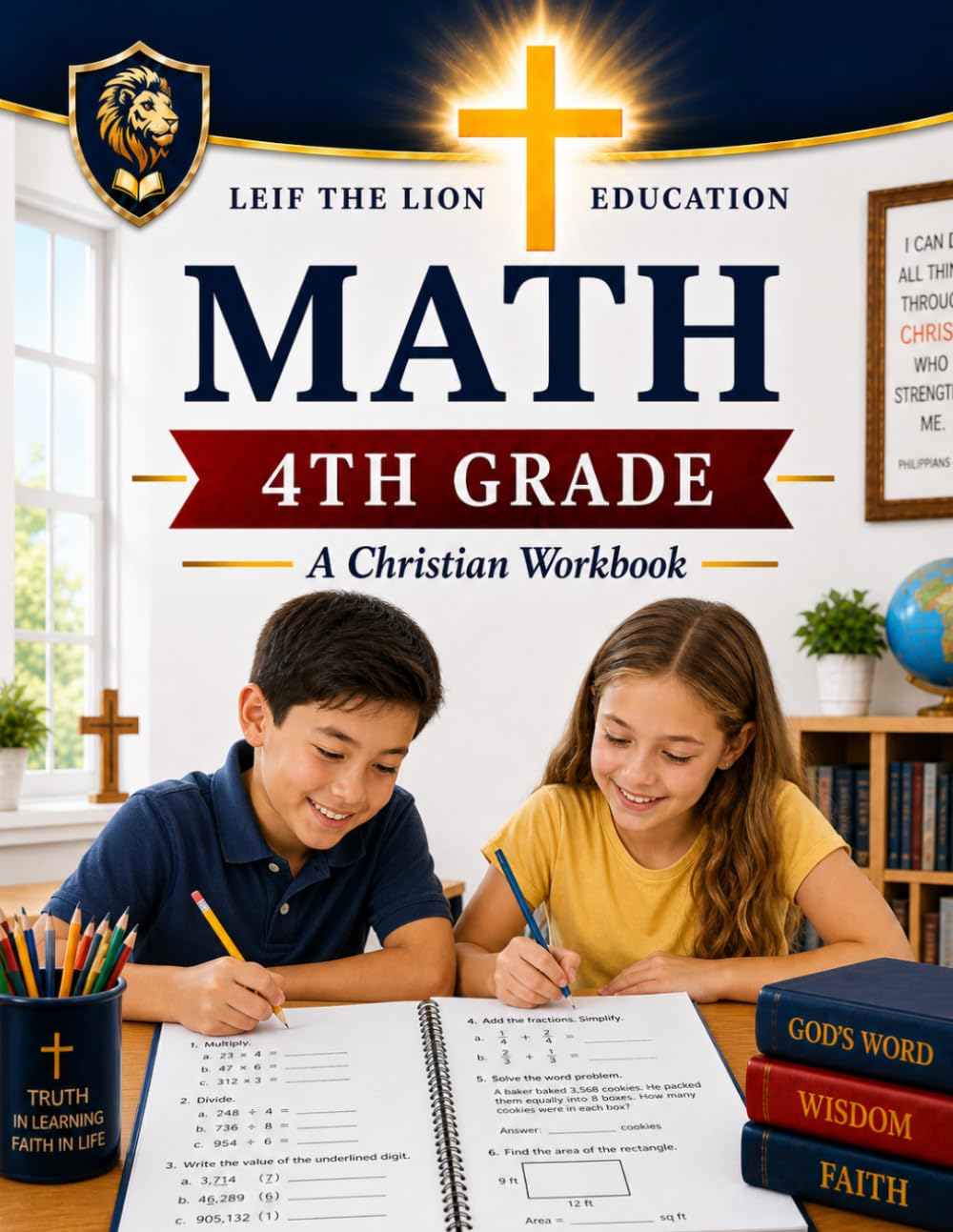 4th Grade Math Workbook: A Christian Homeschool Workbook (Homeschool Math Workbooks)