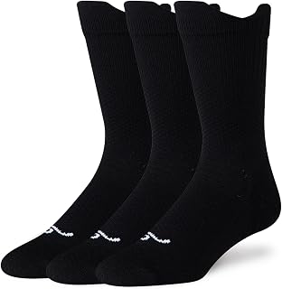 Move Socks - Athletic Sports Compresion Crew socks with Shock Absorption, Anti-Blister, Moisture Wicking for Basketball, Baseball, Football, Running -15mmHG