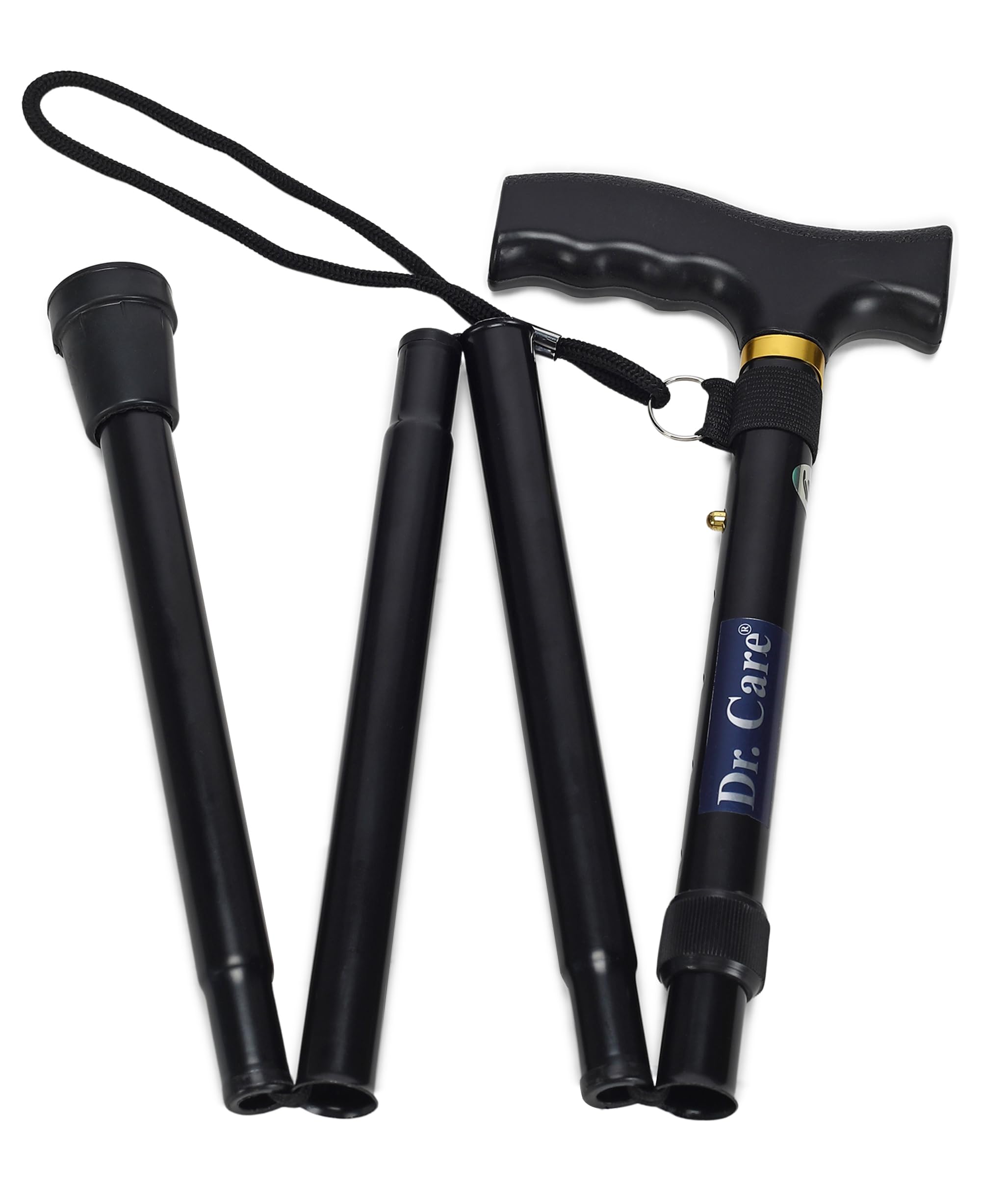 Dr. Care Four Folding Walking Stick, Height Adjustable Walking Stick for Adults (Black) (B0CD26N8KT) Amazon Price History, Amazon Price Tracker
