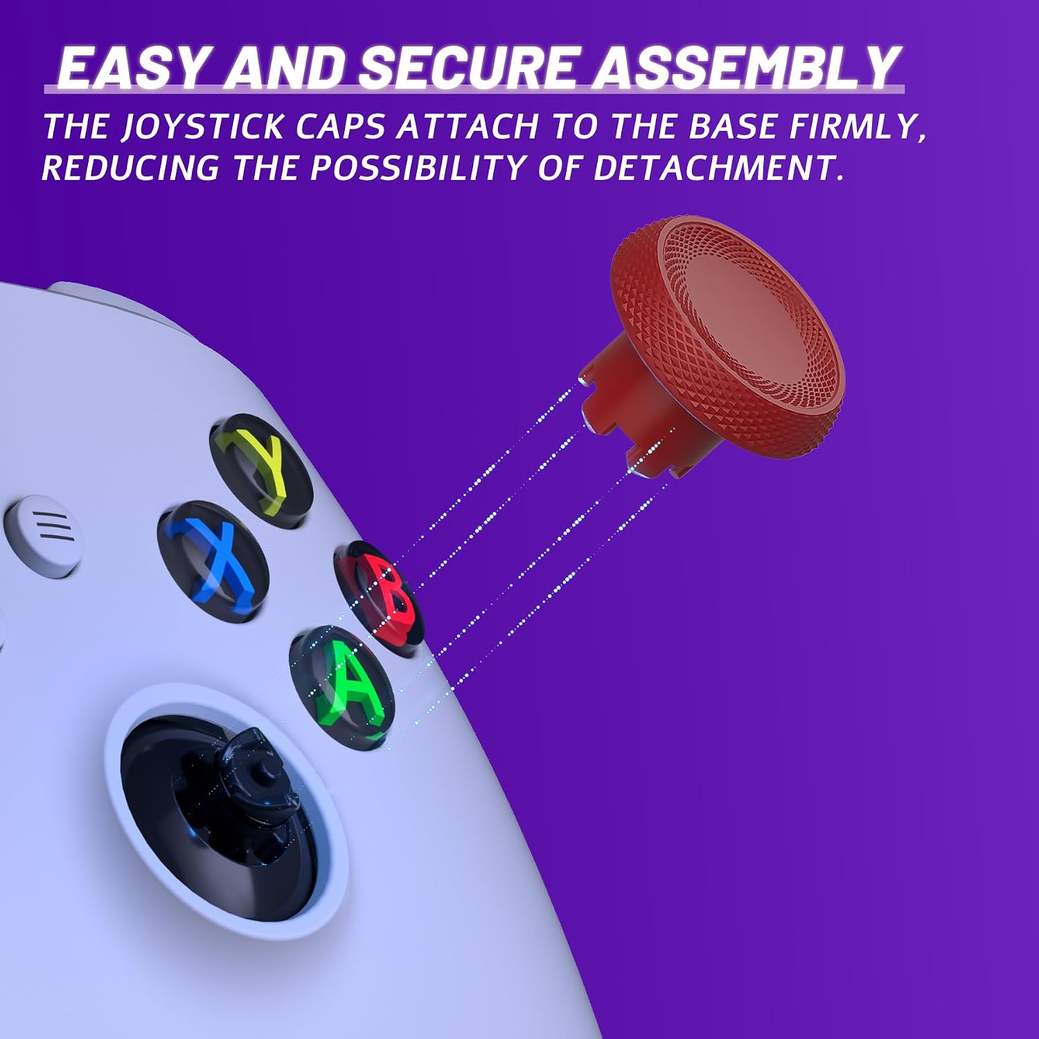 eXtremeRate ThumbsGear V3 Interchangeable Thumbsticks for Xbox Series X/S, 4 Height Adjustable Convex and Concave Grip Joysticks for Xbox One S/X/Elite, for Nintendo Switch Pro - Carmine Red