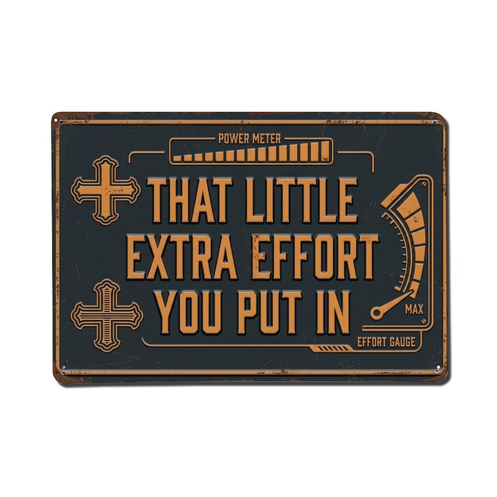 That Little Extra Den Retro Motivational Slogans Metal Tin Sign Plaque Wall Decor for Cafe, Club Bar, Office, Home Garden Metal Poster 8x12Inch