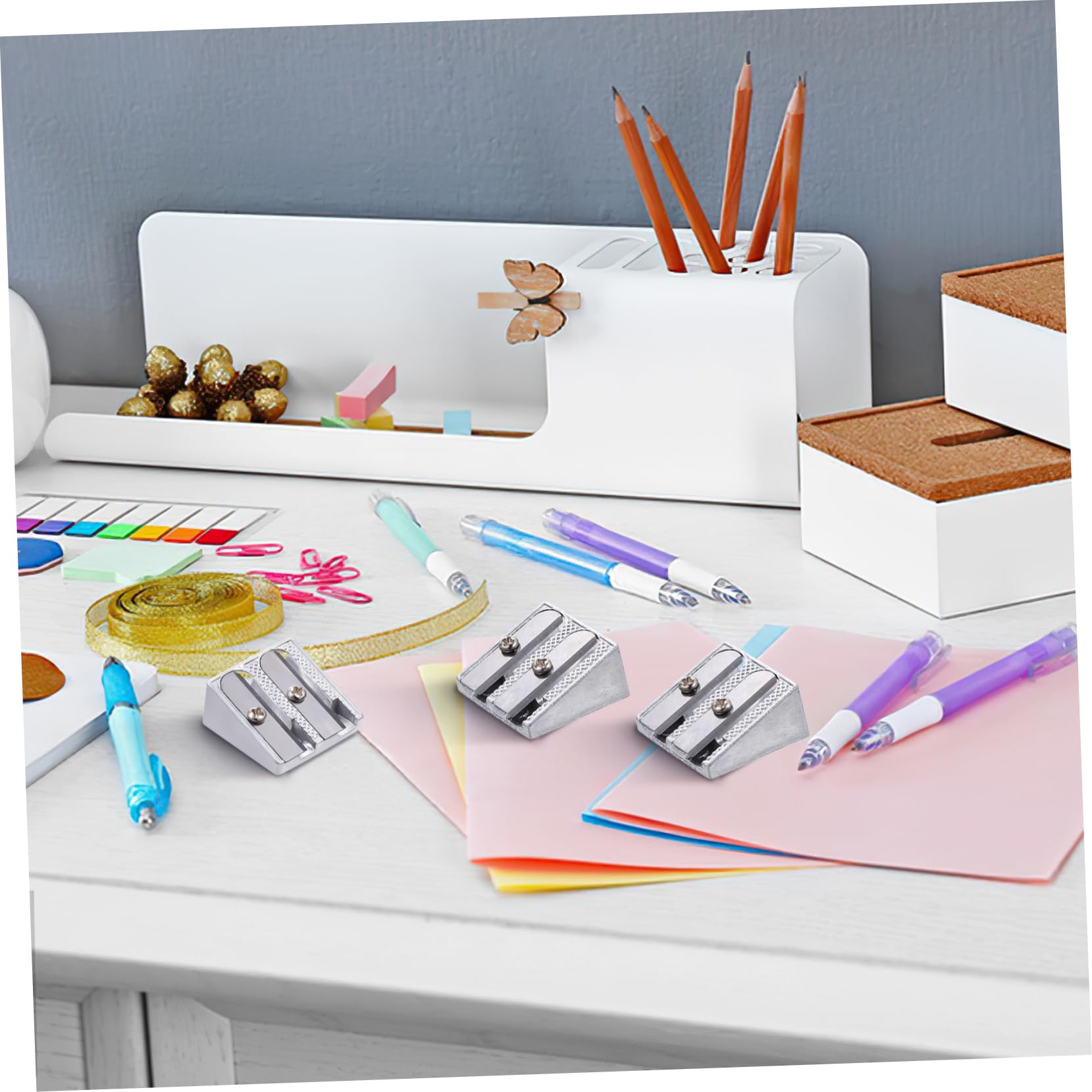 Uonlytech 5 Sätze Bleistiftspitzer Aus Aluminiumlegierung Manueller Bleistiftspitzer Handspitzer Kompakter Für Das Klassenzimmer 20 Stück * 5
