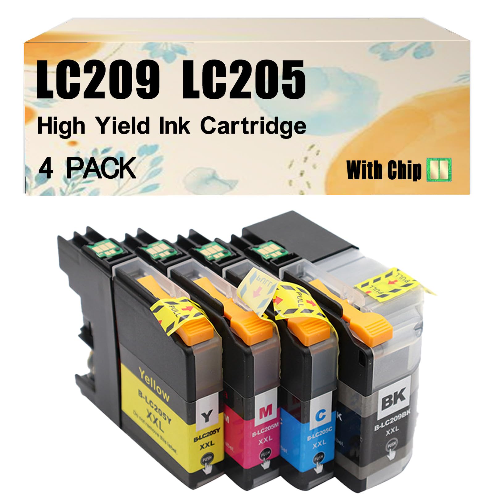 EYGHJKML LC209 LC205 Ink Cartridges Compatibles for Brother MFC-J4320DW J4420DW J4620DW J5520DW J5620DW J5720DW Printers Combo Pack*1