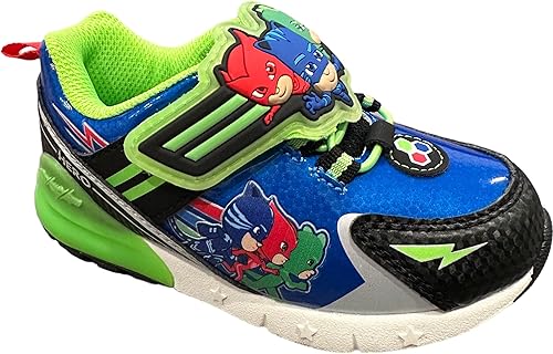 Miniatura 3 de PJ Masks Zapatos con luz para niños pequeños, zapatos deportivos con correa de velcro
