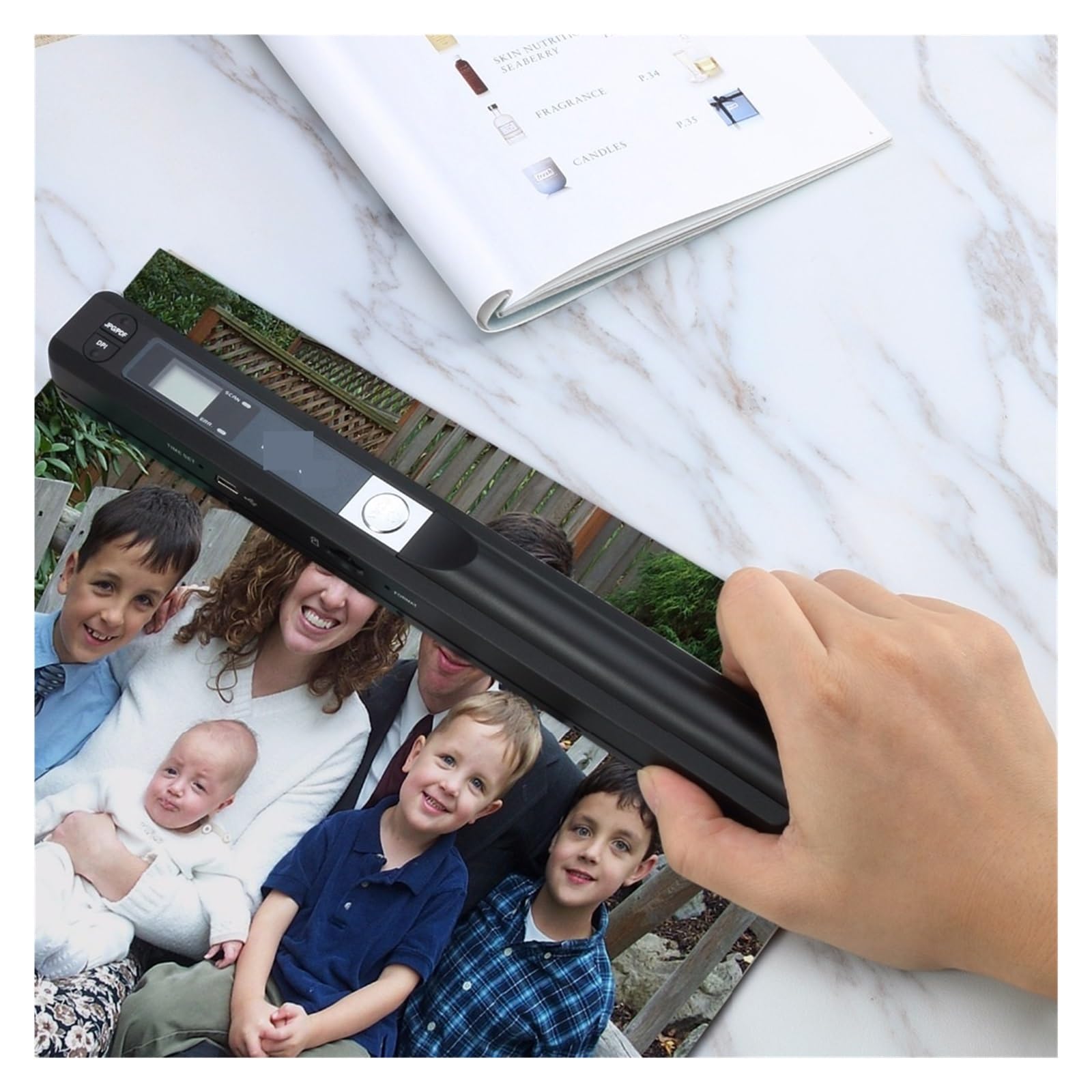Scanner portatile Scheda di supporto USB wireless da 900 DPI Documenti, Carta A4 Scansione immagini fotografiche Display JPG PDF Batteria per Studio Commerciale