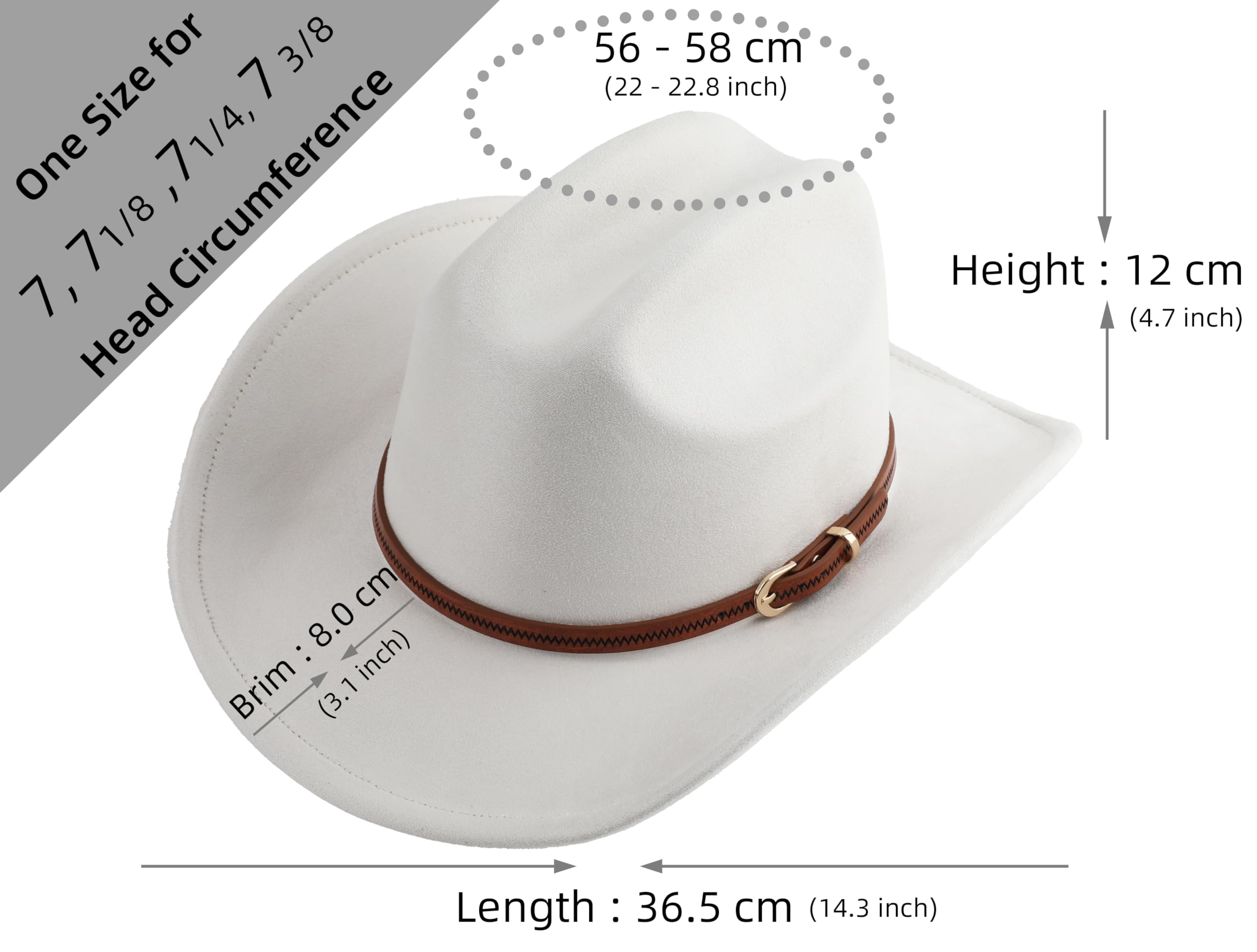 Pro Celia Chapeau de cowboy pour homme et femme - Chapeau de cowgirl western à large bord