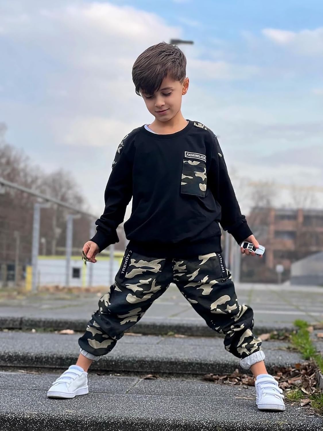 LOLANTA Boys Clothes Casual Camouflage 2 Piece Outfits Kids Long sleeve Sweatshirt Pants Sets Tracksuit - Image 2