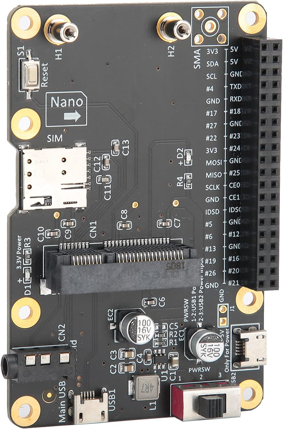 Raspberry Pi Lte,3G/4G Lte Base Hat For Raspberry Pi 4/3/2/B+ Module ...