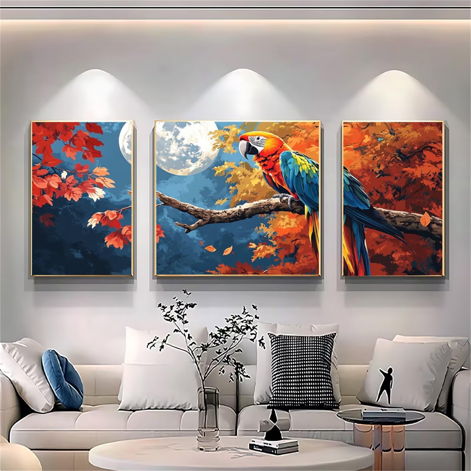 Zestaw do malowania zwierząt po numerach, dla dorosłych, papuga (2) zestawy do malowania po numerach, na płótnie, 50 x 100 cm, DIY, kolorowy obraz olejny z pędzlami, zestawy rzemieślnicze dla