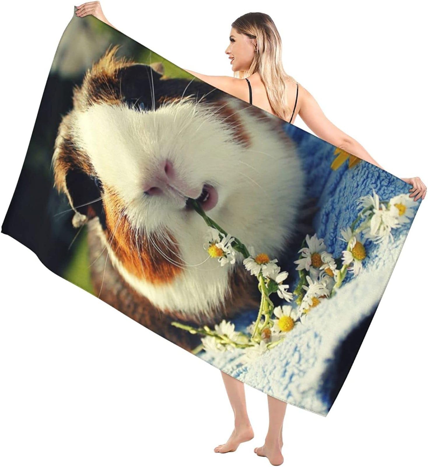 Meerschweinchen Strandtuch Groß 150x200 cm, Weich Schnell Trocknen Microfaser Handtücher, 3D Strandhandtuch Meerschweinchen Strandtücher Badetuch Strandlaken Handtuch Herren Frauen Badetücher
