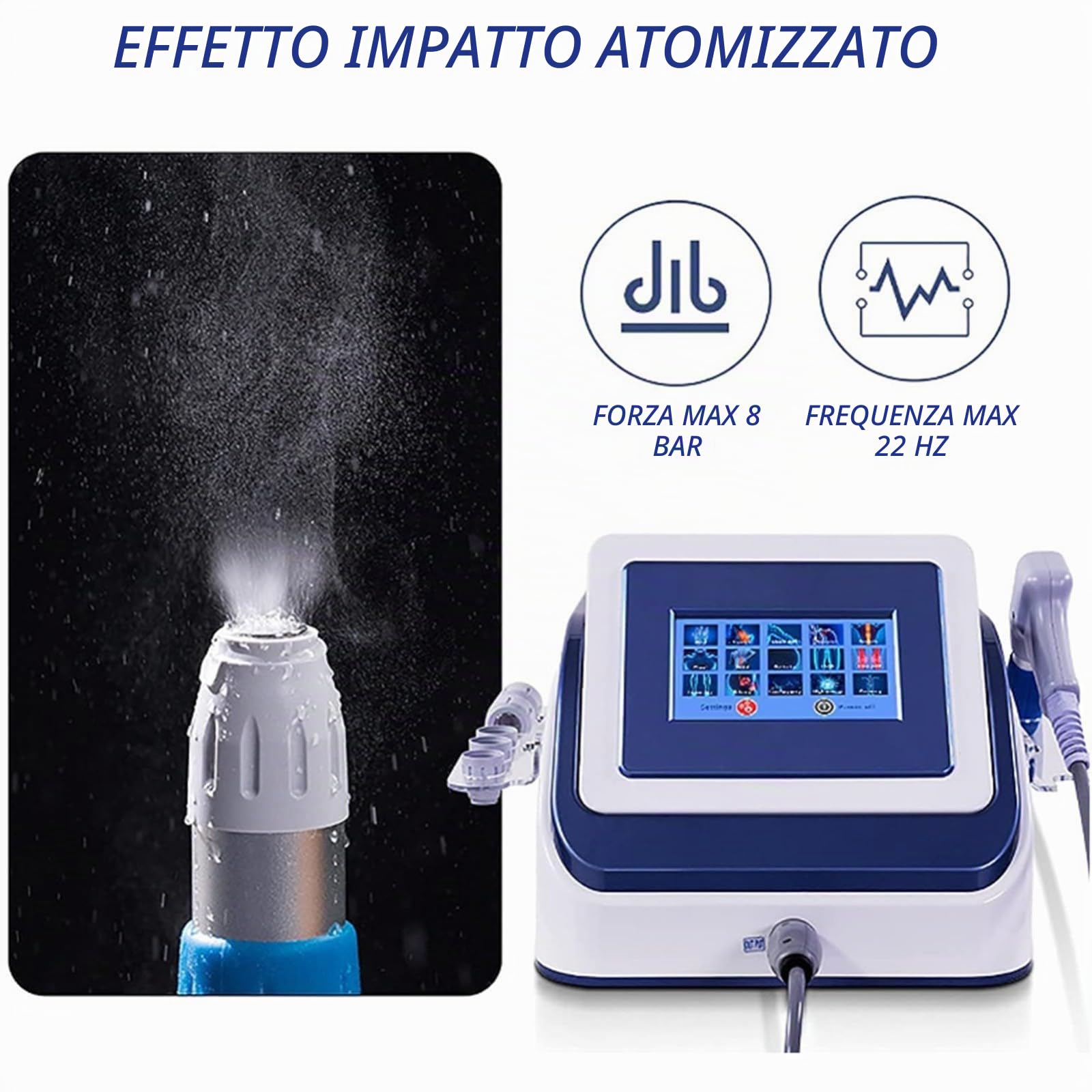 Macchina Per Terapia Ad Onde D'urto ED, Macchina Per Terapia Del Dolore Onde D'urto Extracorporee Pneumatica Per Tessuto Profondo Rilassamento Muscolare Massaggiatore Antidolorifico grey