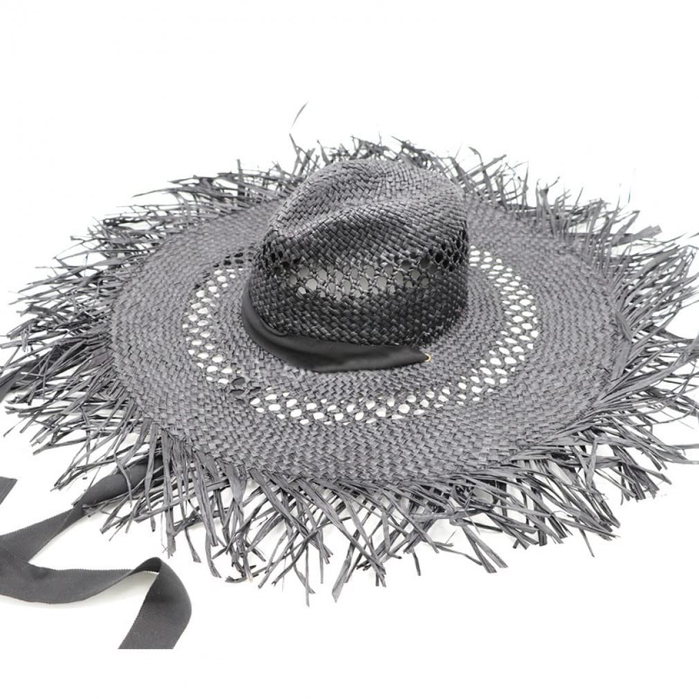 Strandhüte mit breiter Krempe für Frauen, breiter Rand, Sonnenhut, Damen, hohl, atmungsaktiv, Sommer, kühler Strohhut