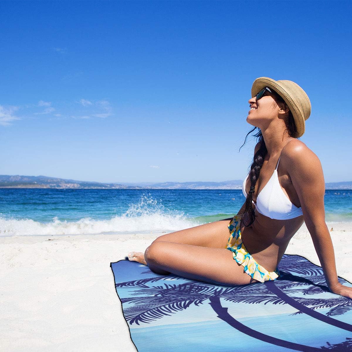 Beach Towel, Microfiber Beach Towels, Oversized, Quick Dry (73" x 35") Sand Proof, Absorbent, Compact, Beach Blanket, Lightweight Towel for The Swimming, Sports, Beach, Gym-Coconut Tree : Home & Kitchen