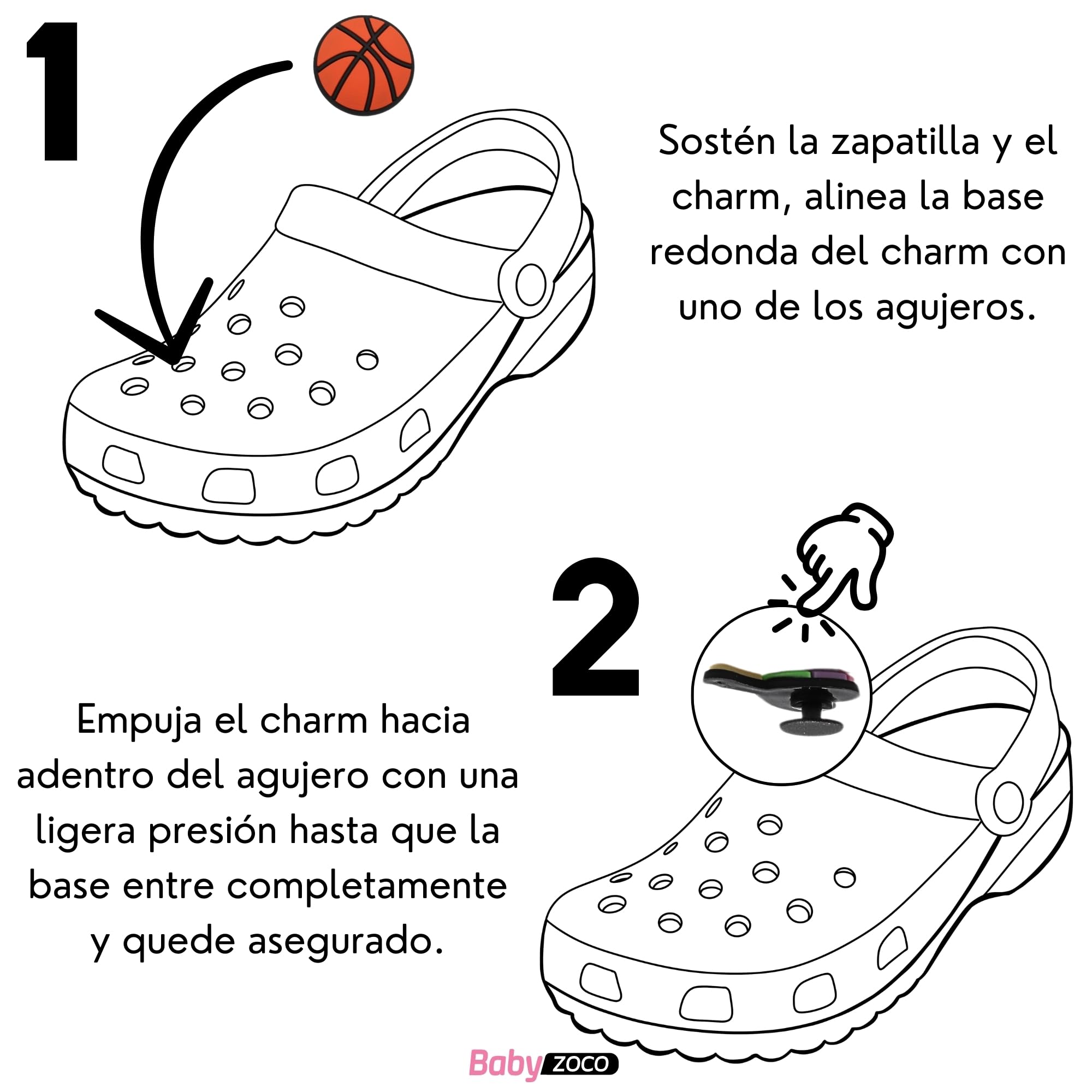 Crocs Charms Pines Pack 25 Unidades Diseño Baloncesto